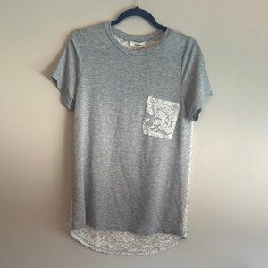 New Gray Lace Shirt with pocket